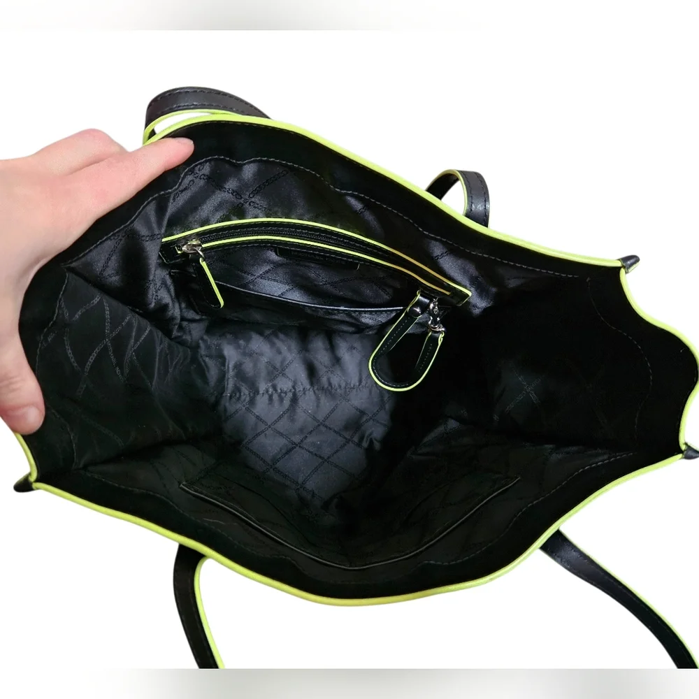 Michael Kors | Bay Large Woven Canvas Tote Bag | Shoulder Bag | Neon | Womens - Picture 10 of 12